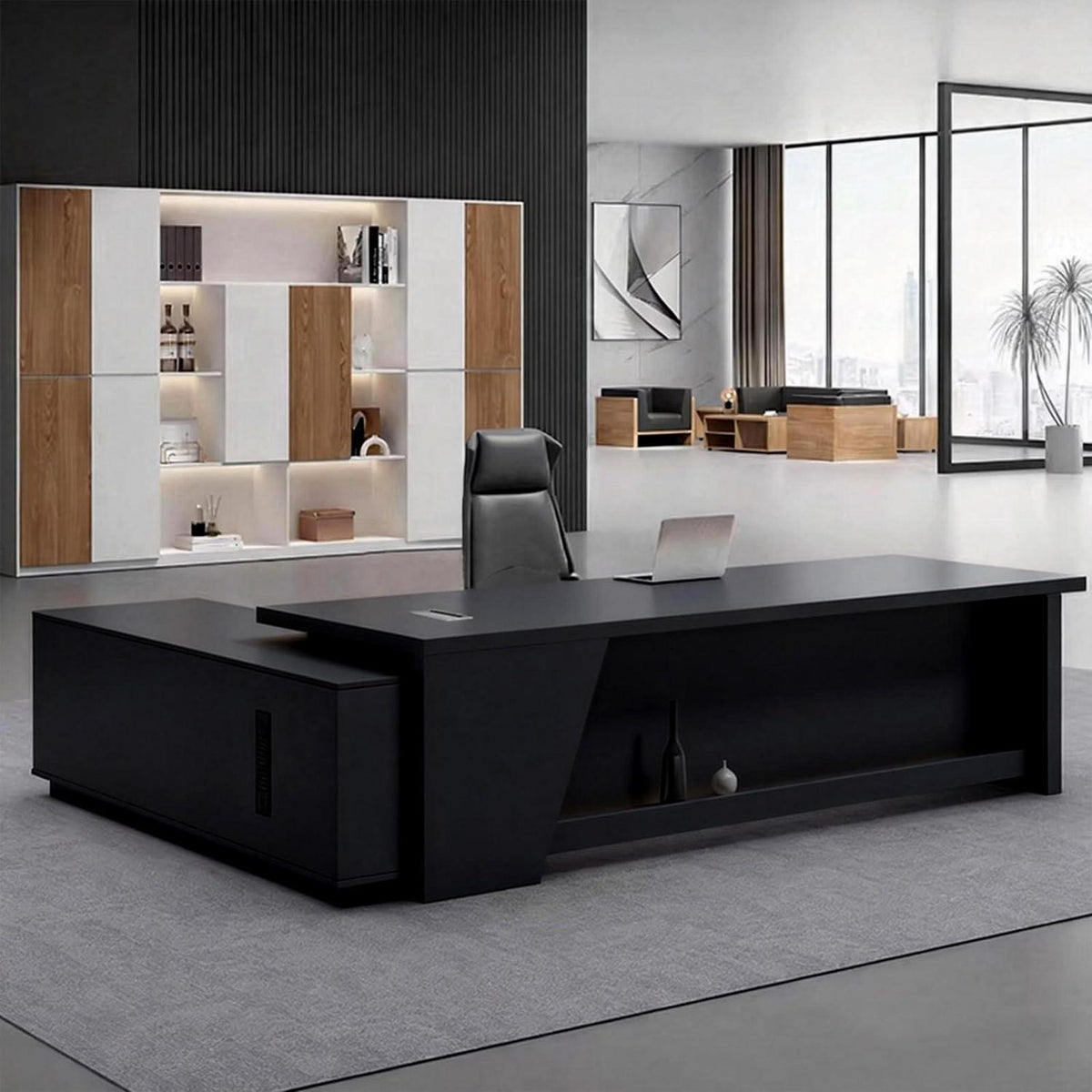 Moderner L-förmiger Schreibtisch mit Stauraum – Großzügiger Bürotisch für Büro & Homeoffice
