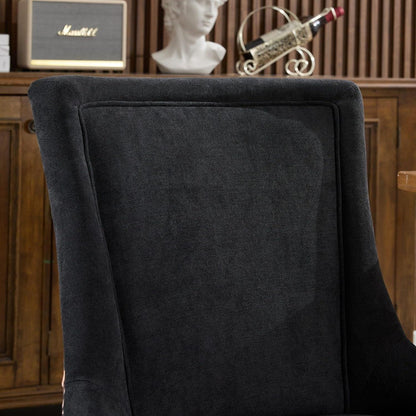 Esszimmerstühle 2er Set, Gepolsterte Chenille Stühle mit Holzbeinen