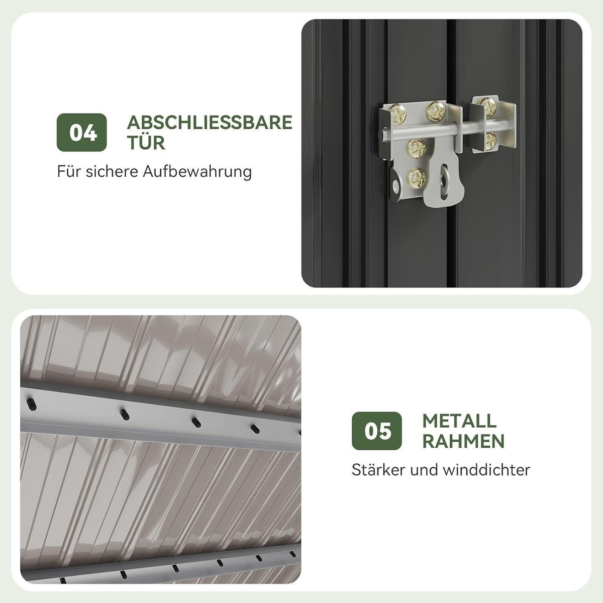 Gerätehaus 150x117x80cm – Mülltonnenbox mit Gasdruckfeder