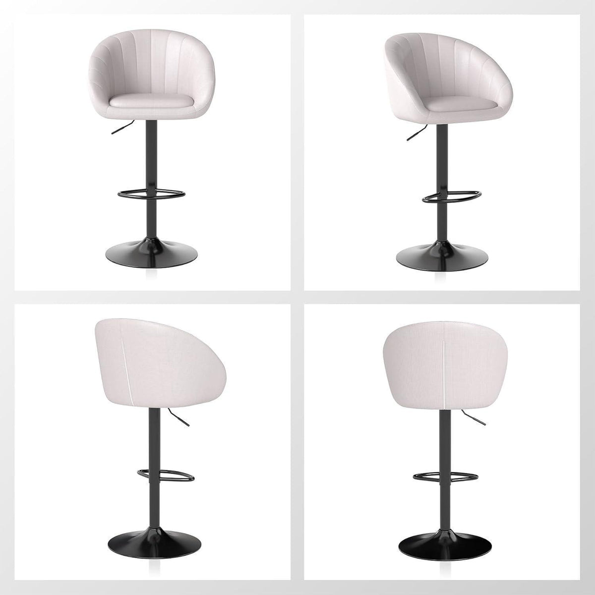 Youhauchair Barhocker Set 4 – Höhenverstellbar, Beige