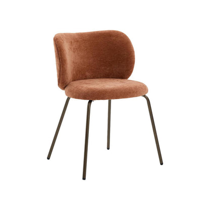 Moderner Esszimmerstuhl Chenille Stoff Orange, Bequem & Stabil