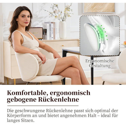 Moderner Esszimmerstuhl Chenille Creme Weiß – Bequemer Polsterstuhl