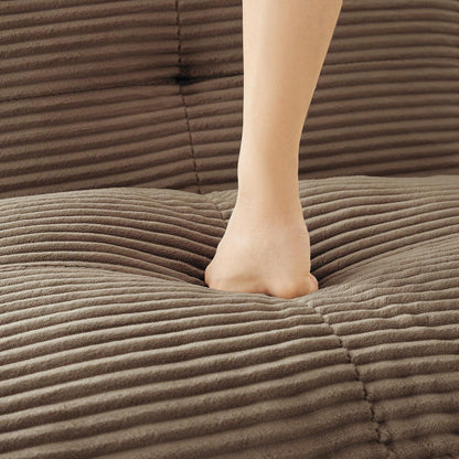 Modulares Ecksofa mit Cord – Bequemes Sofa ohne Aufbau Braun