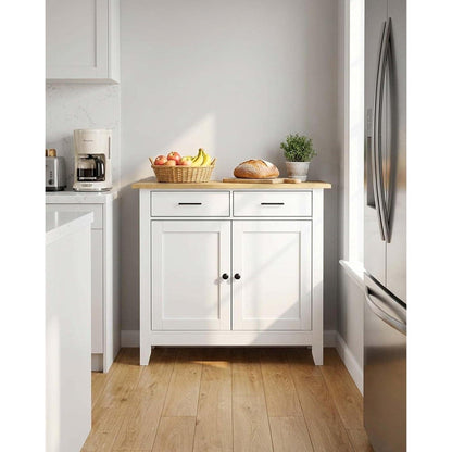Weißer Buffetschrank mit 2 Schubladen | 91x40x82 cm