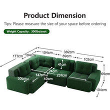 Modulares Ecksofa Grün – Kein Aufbau, Tiefe Sitzfläche & Cordstoff