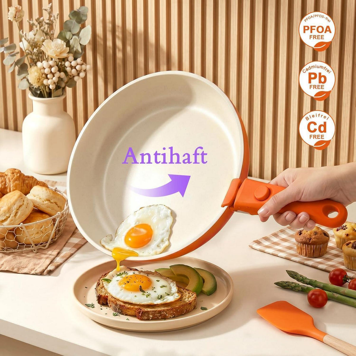 Granit Topfset 21-teilig mit Abnehmbarem Griff & Farbverlauf