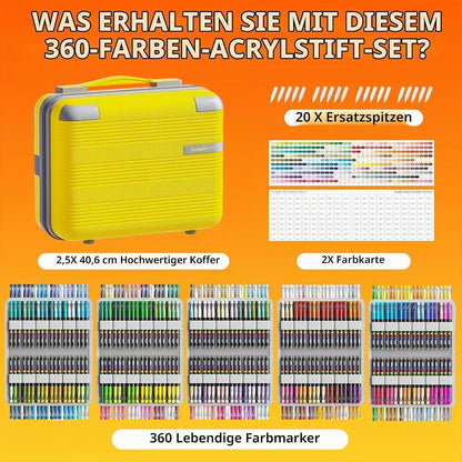 Acrylmarker Set mit Pinselspitze – 288 Farben für Stein, Holz & mehr