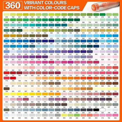 Acrylmarker Set mit Pinselspitze – 288 Farben für Stein, Holz & mehr