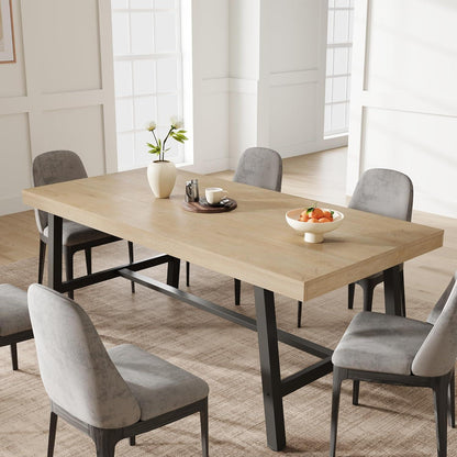 Rechteckiger Esstisch für 6-8 Personen | Industriedesign Holz & Metall