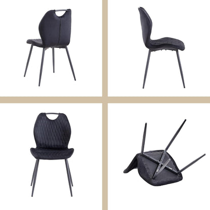 Runder Esstisch Set 100cm mit 4 Samtstühlen – Modern & Komfortabel