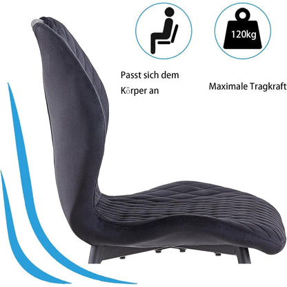 Runder Esstisch Set 100cm mit 4 Samtstühlen – Modern & Komfortabel