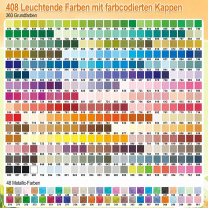408 Acrylstifte Set für Steine, wasserfest & im Koffer