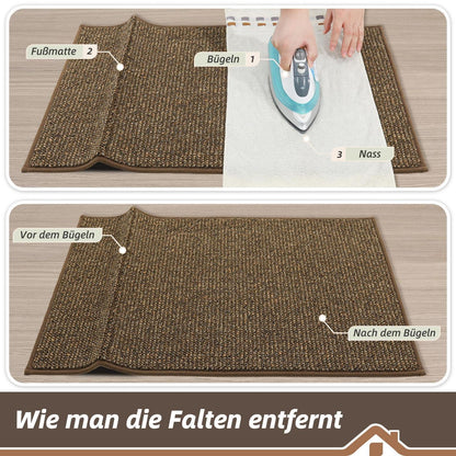 Fußmatte Innen rutschfest waschbar Braun 80x120 cm