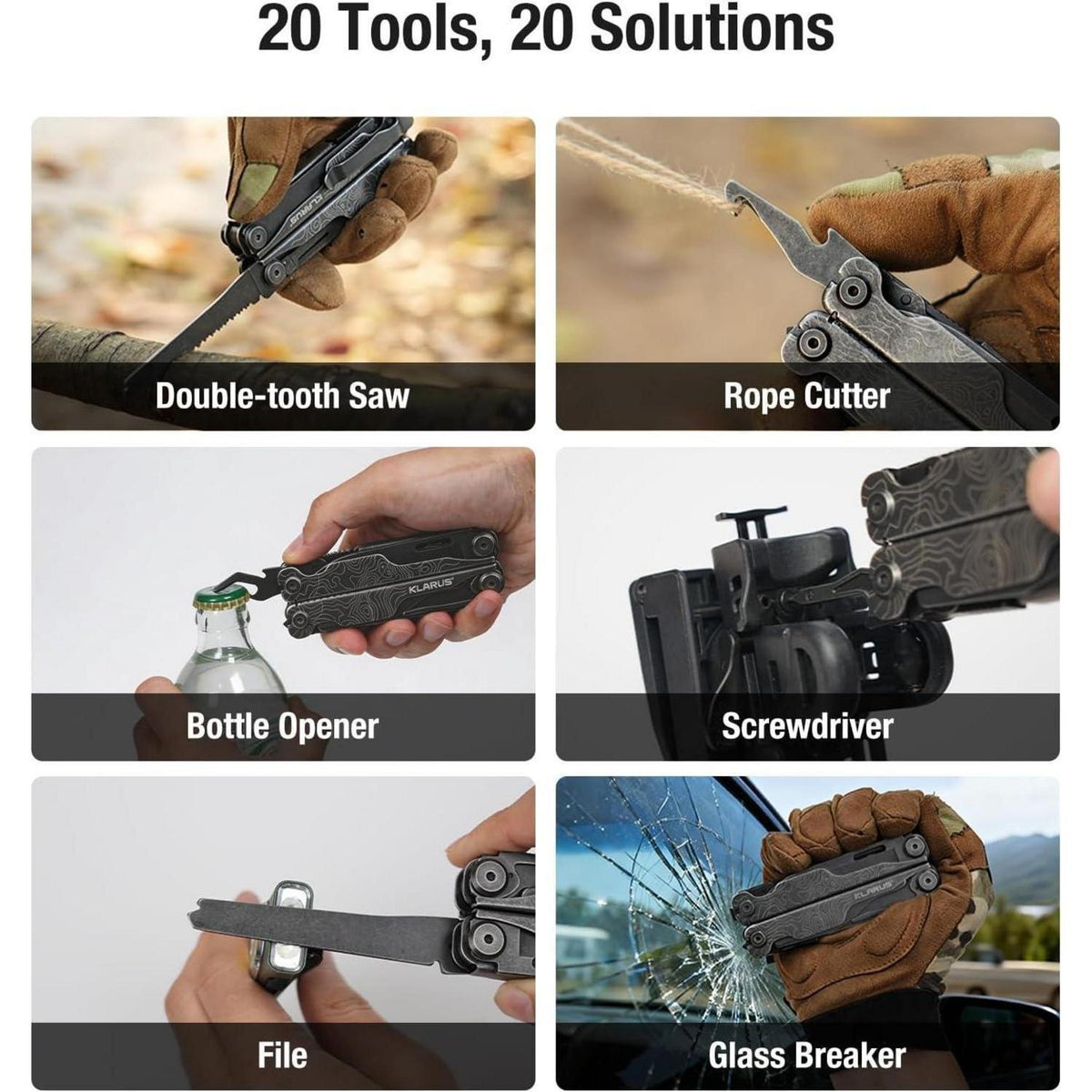 Multifunktionswerkzeug Zange mit Klappmesser & Holster – 20 in 1