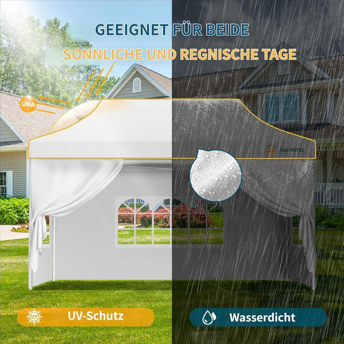 Faltpavillon 3x4,5m – Wasserdicht, Stabil & Winterfest