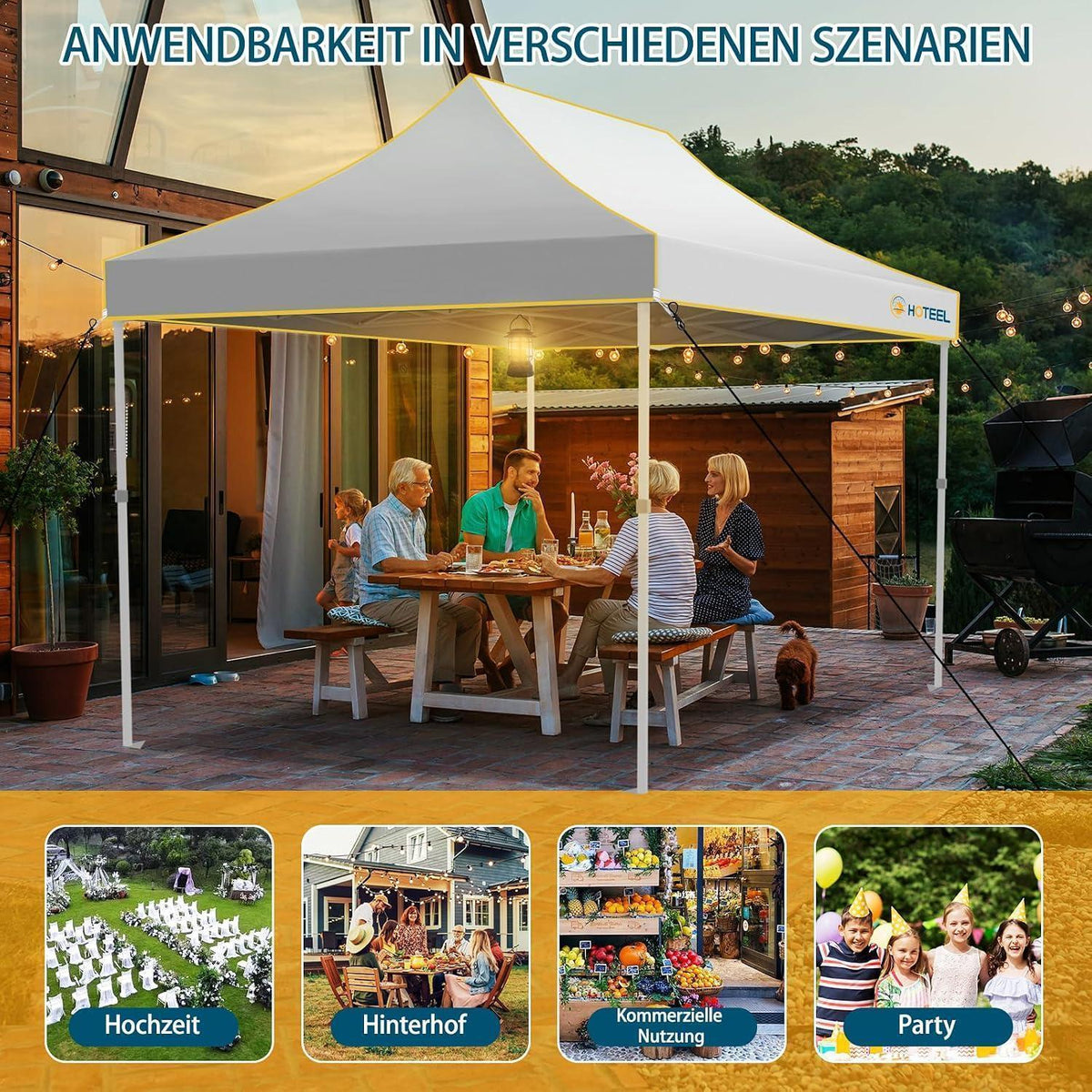 Faltpavillon 3x4,5m – Wasserdicht, Stabil & Winterfest