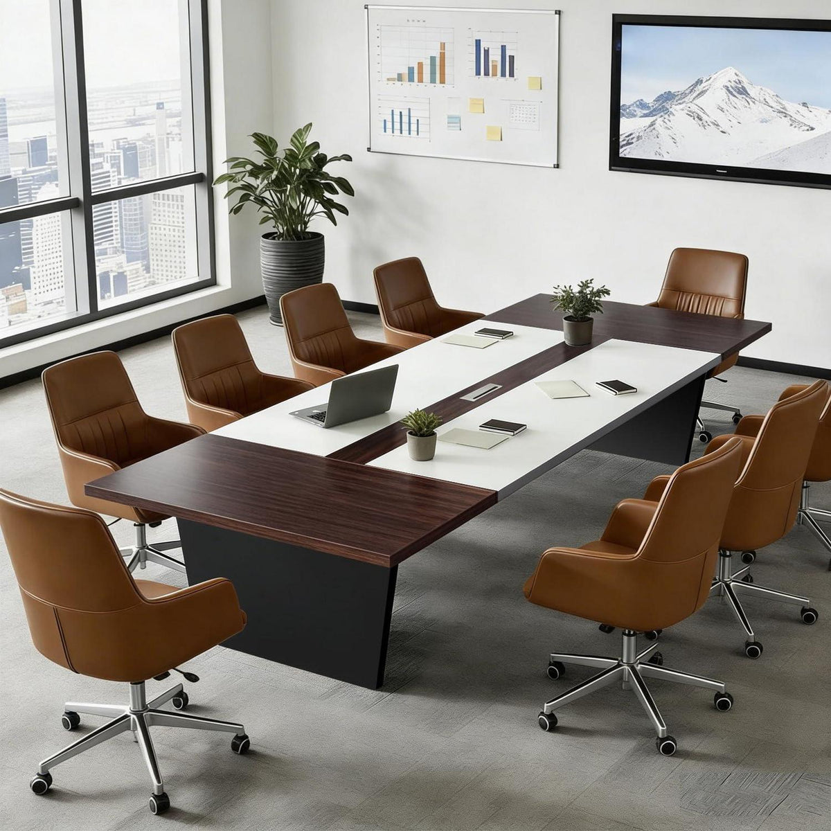 Moderner Konferenztisch Groß – Stabiler Meetingtisch 320x100x74cm