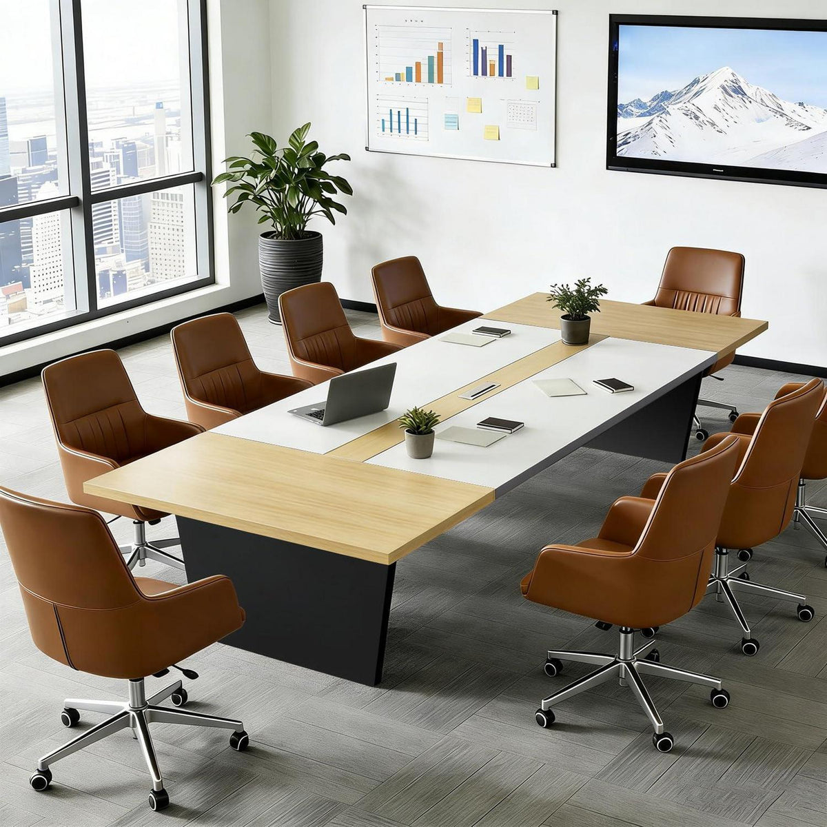 Moderner Konferenztisch 200x120cm – Stabiler Meetingtisch für Büro