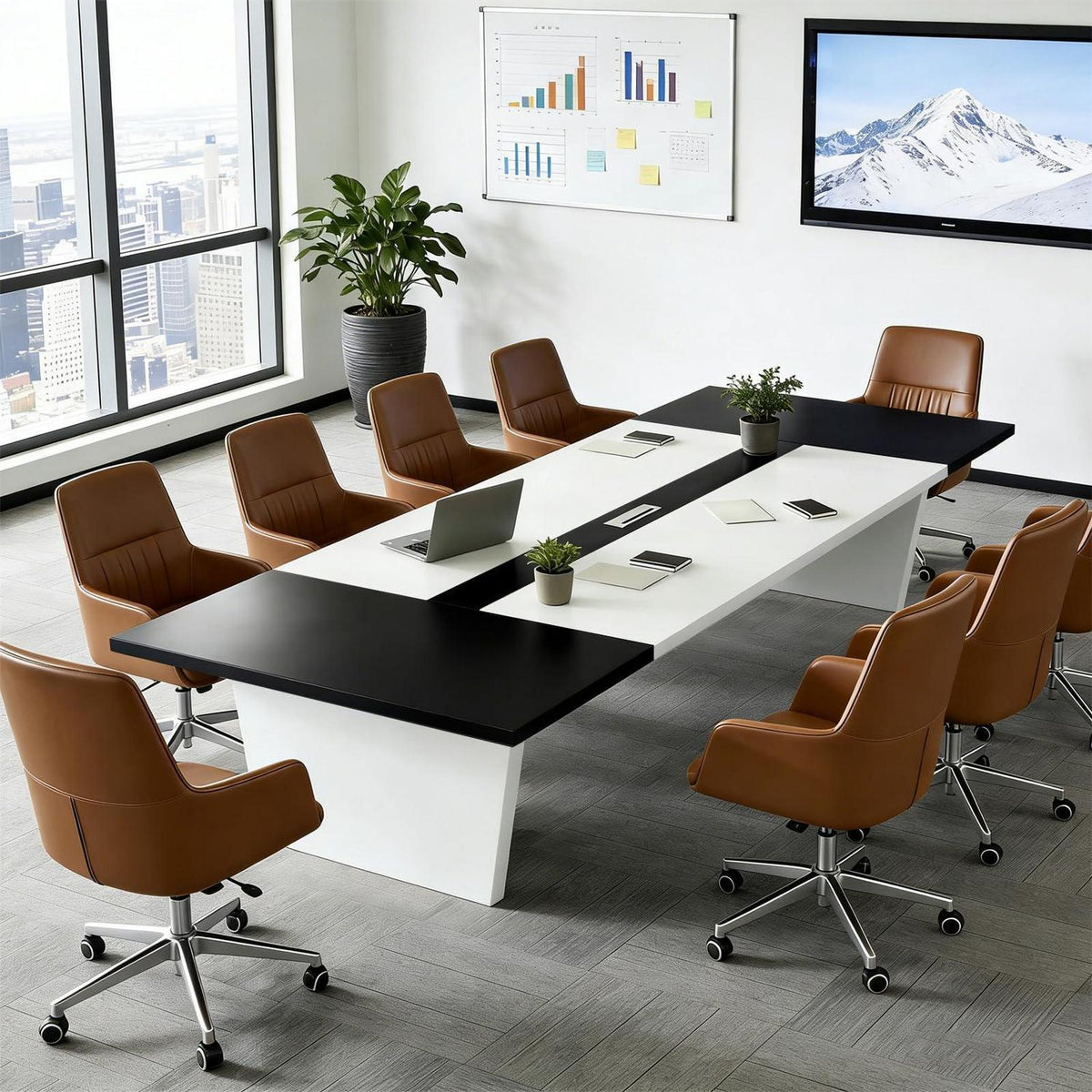 Moderner Konferenztisch 360x100cm – Stabiler Meetingtisch für Büro