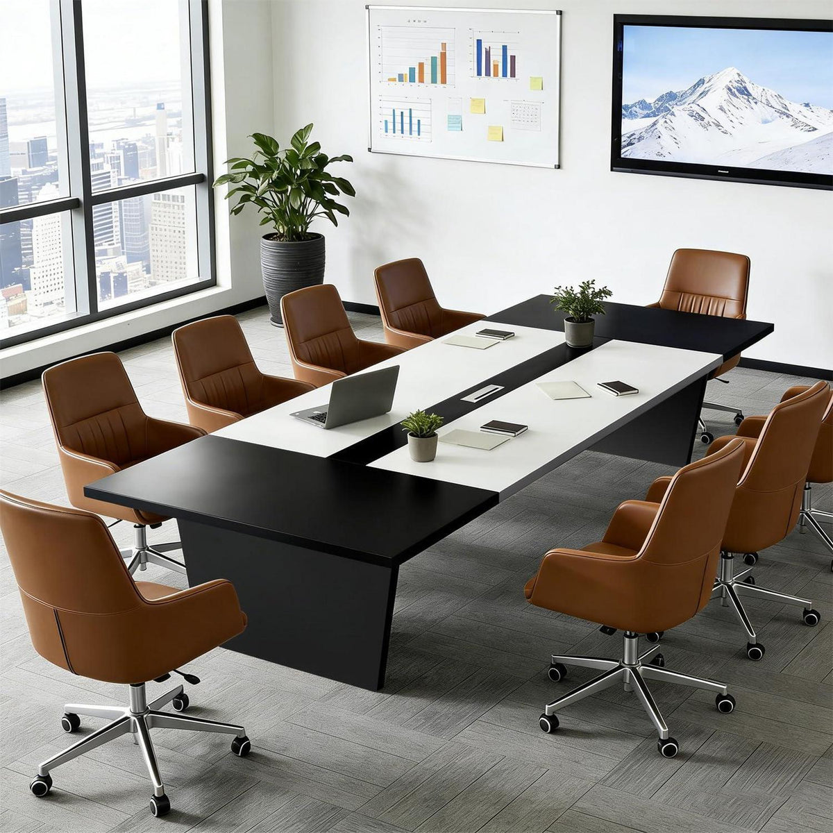 Moderner Konferenztisch 240x100cm – Stabiler Meetingtisch für Büro