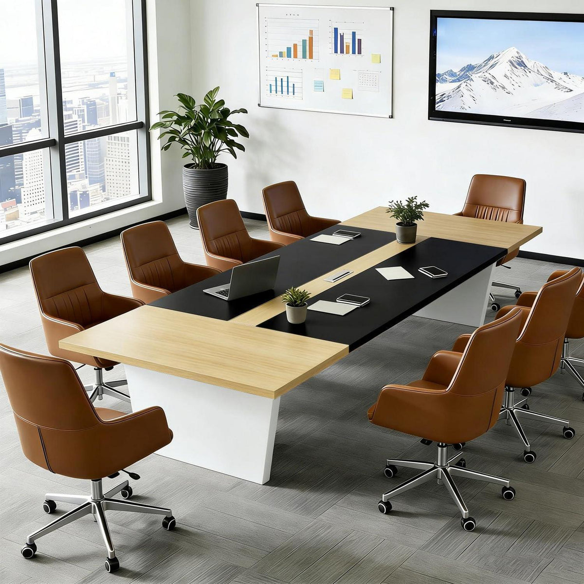 Moderner Konferenztisch 200x120cm – Stabiler Meetingtisch für Büro