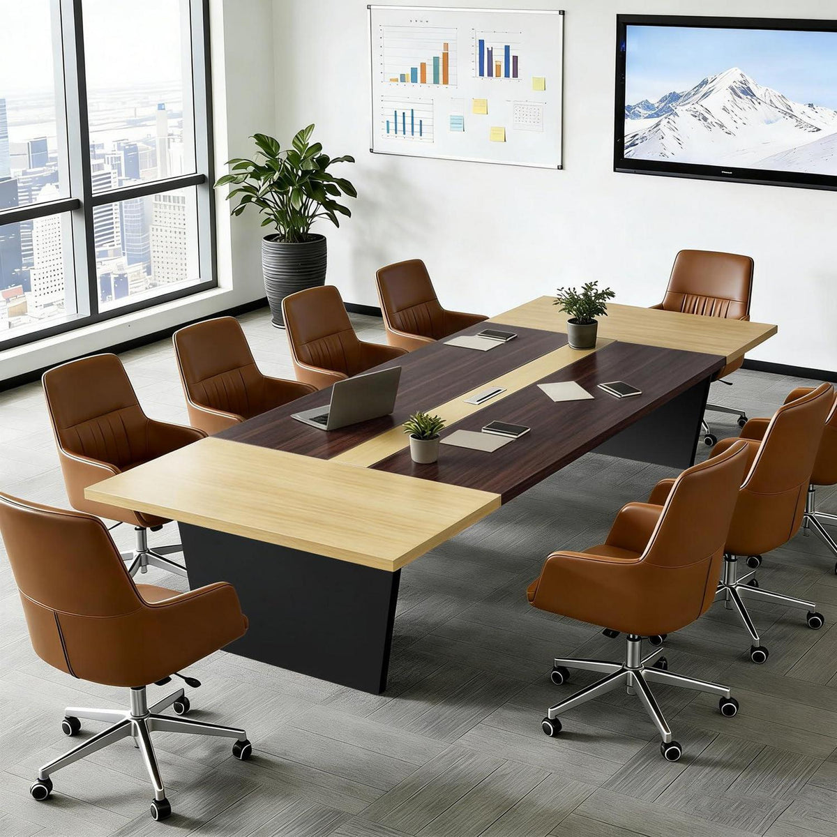Moderner Konferenztisch 320x120x74cm – Stabiler Meetingtisch für Büro