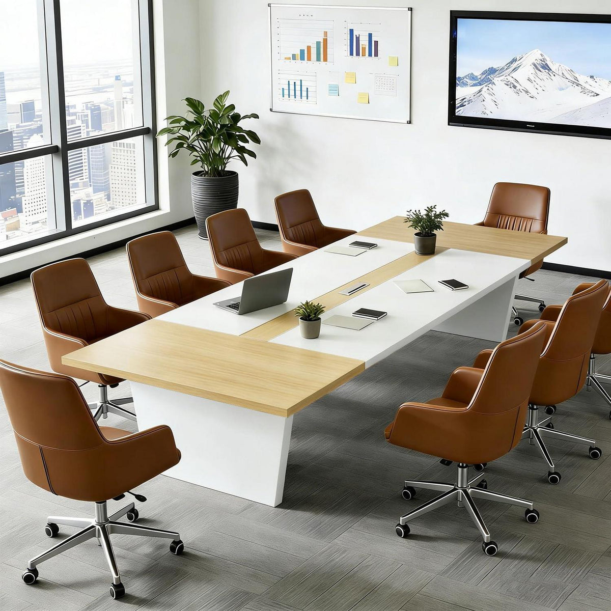 Moderner Konferenztisch 320x120cm – Stabiler Meetingtisch für Büro