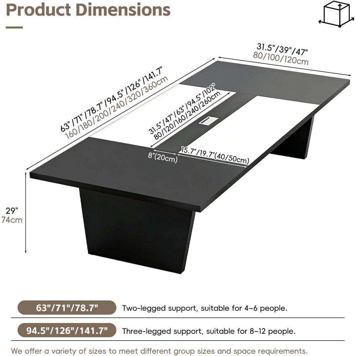 Moderner Konferenztisch Groß – Besprechungstisch für Büro & Meeting