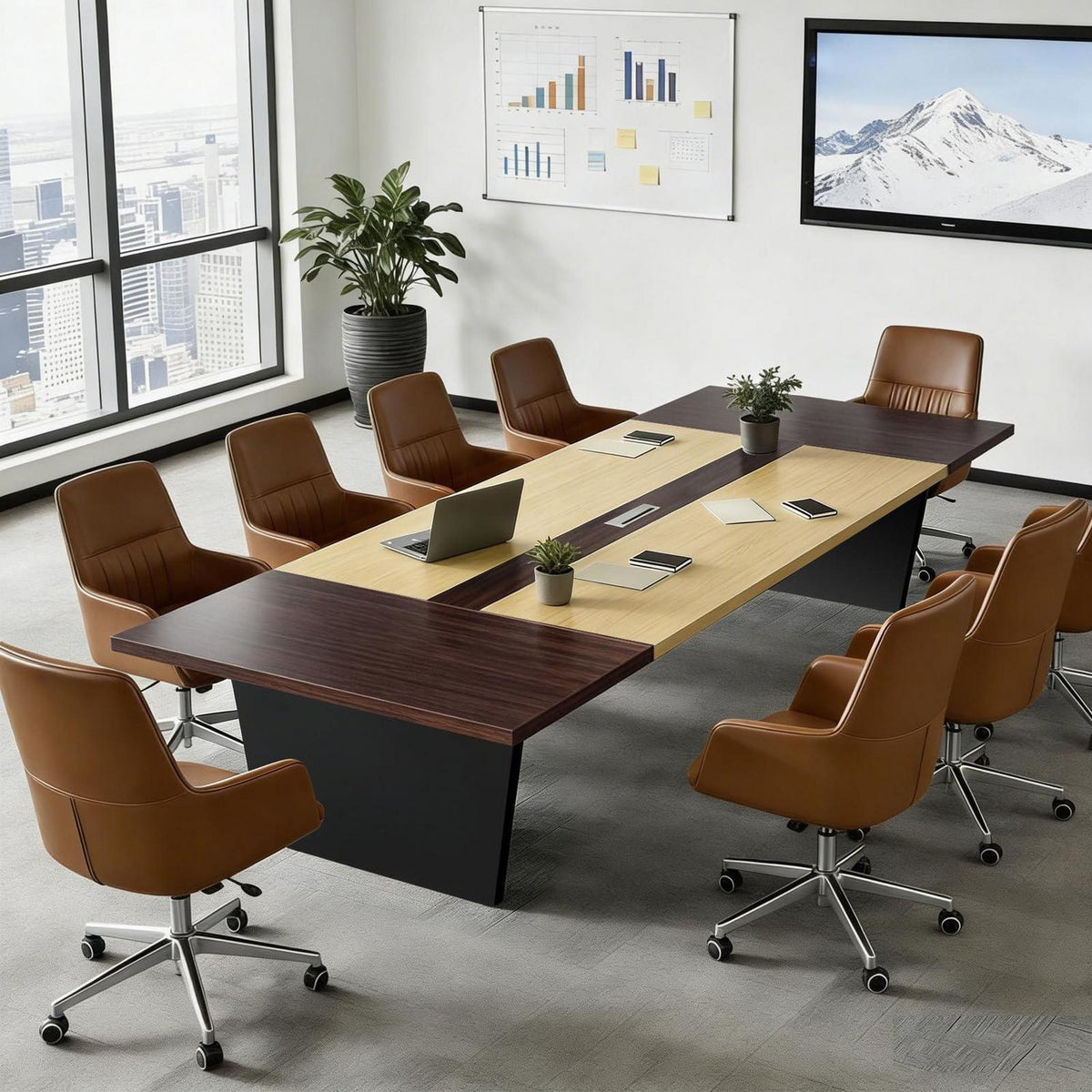 Moderner Konferenztisch 320x120cm – Stabiler Meetingtisch für Büro