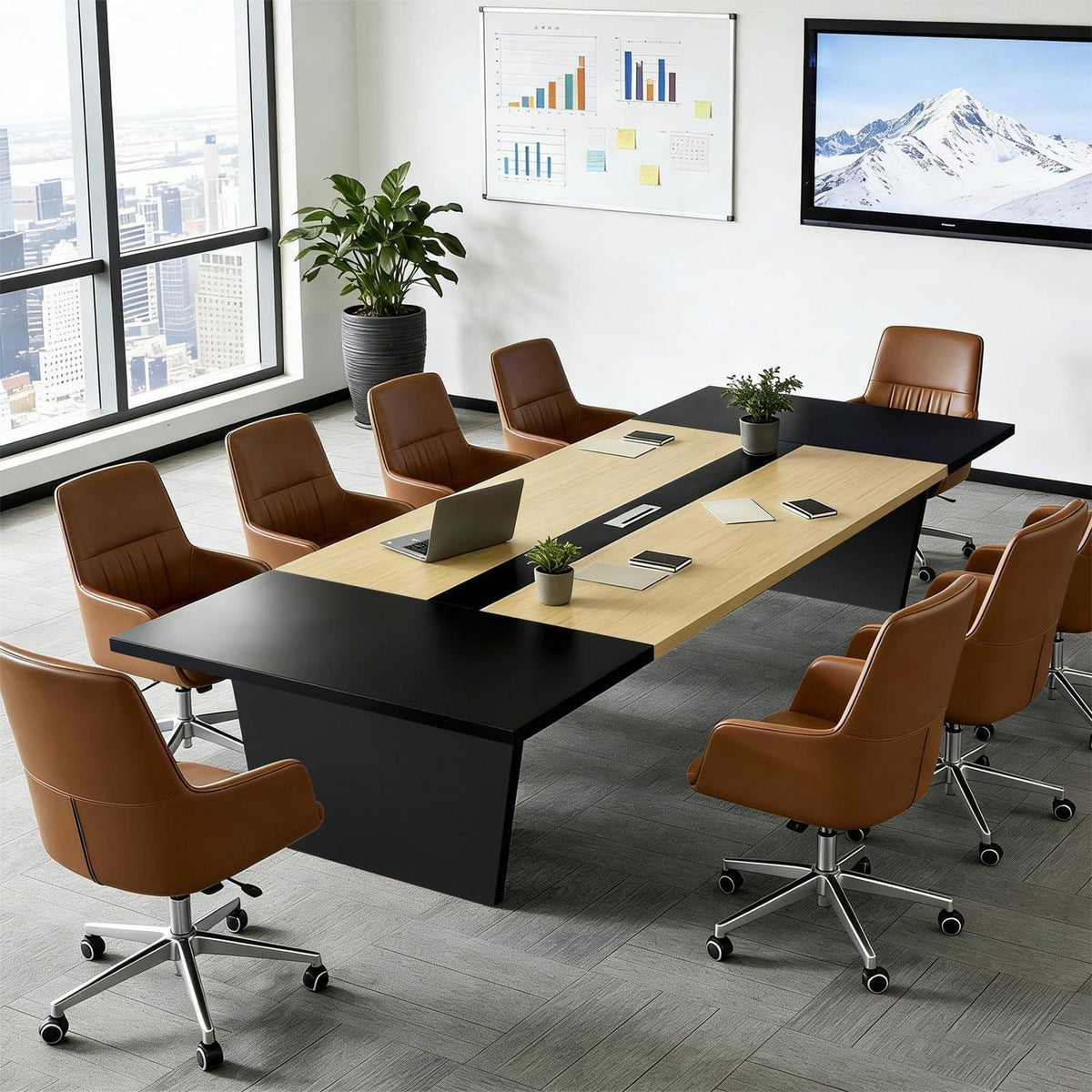 Moderner Konferenztisch 240x100cm – Stabiler Besprechungstisch für Büro
