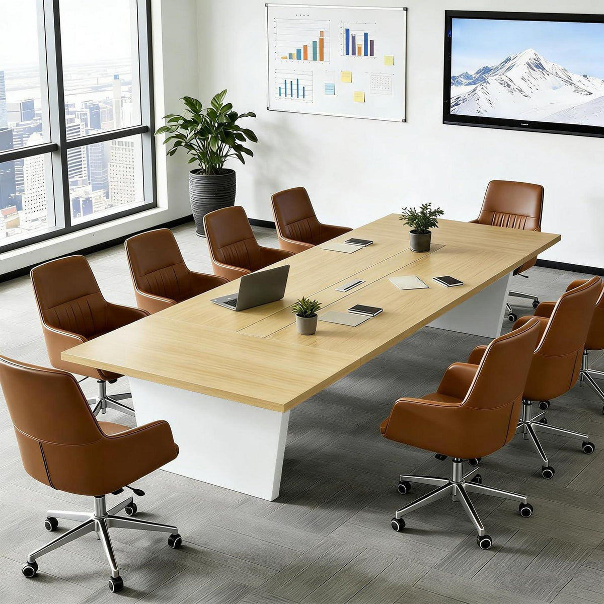 Moderner Konferenztisch 360x100cm – Stabiler Meetingtisch für Büro