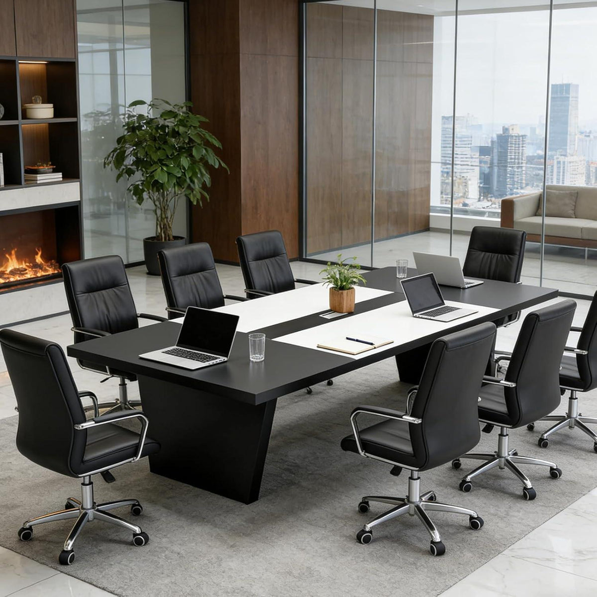 Moderner Konferenztisch 360x100cm – Stabiler Meetingtisch für Büro