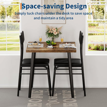 3-teiliges Esszimmer-Set für 2 Personen – Küchentisch & Stühle