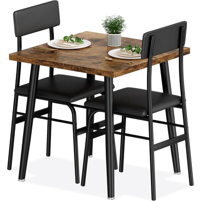 3-teiliges Esszimmer-Set für 2 Personen – Küchentisch & Stühle