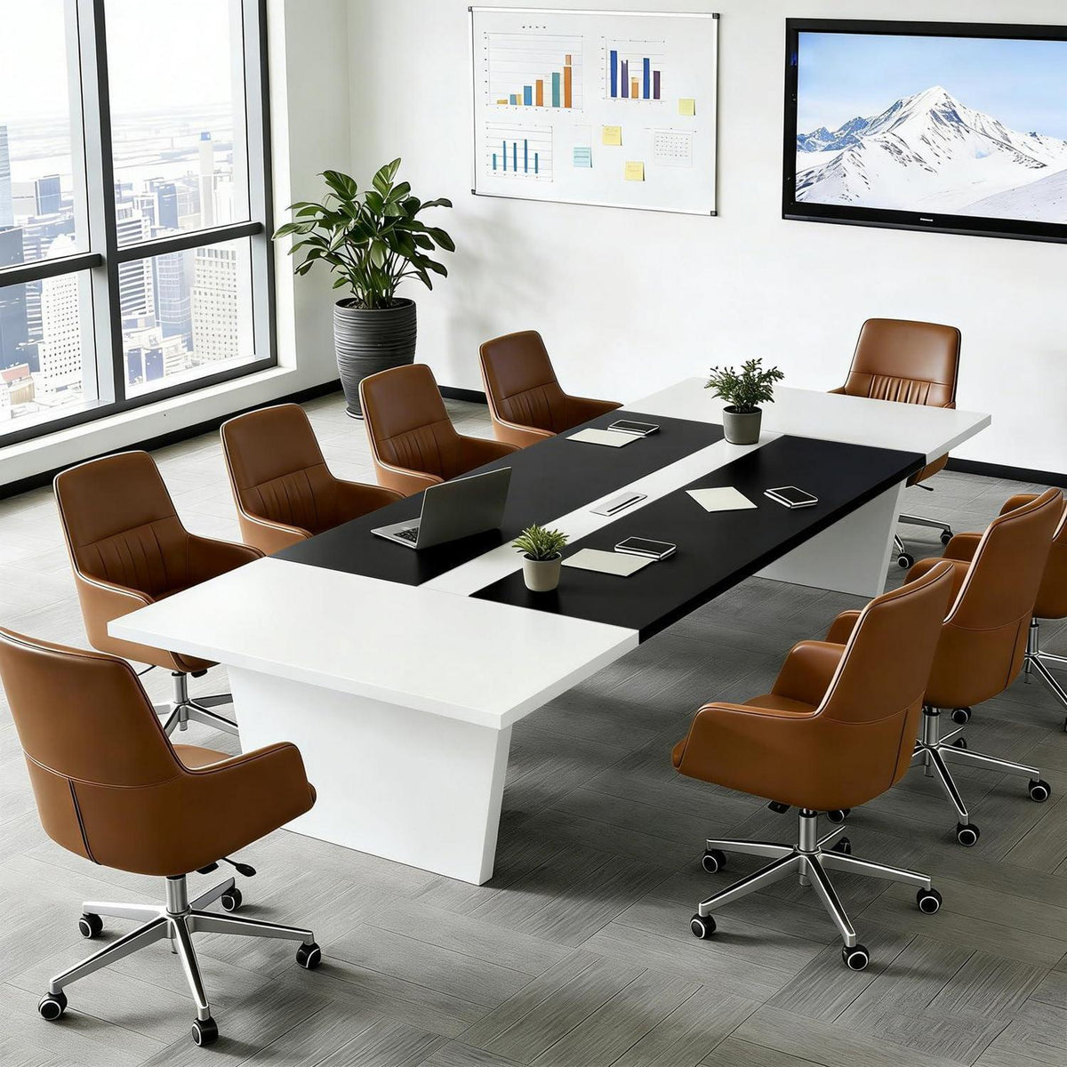 Moderner Konferenztisch 360x120cm – Stabiler Meetingtisch für Büro