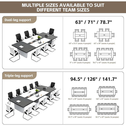 Moderner Konferenztisch Groß – Stabiler Meetingtisch 320x100x74cm