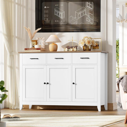 Sideboard Weiß mit Arbeitsplatte & Schubladen – Küchenbuffet