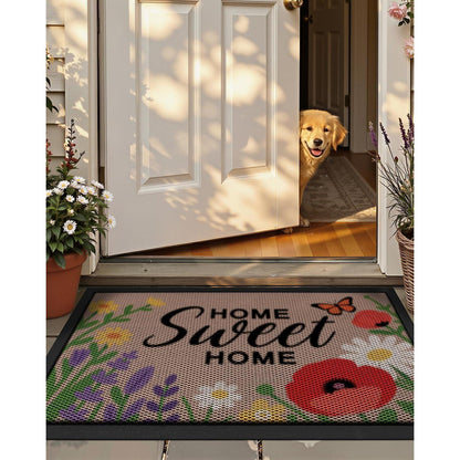 Fußmatte Blütenbeige 90x150 cm – Schmutzfangmatte für innen & außen