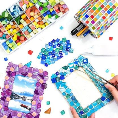 Glas Mosaiksteine 900g - Irregulär für DIY Kunst & Deko