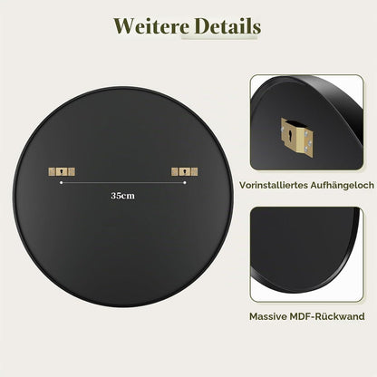 Runder Wandspiegel 80cm mit Aluminiumrahmen – Modern & Explosionsgeschützt
