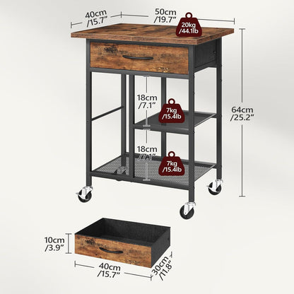 Drehbares Bücherregal mit Druckertisch – Vintagebraun