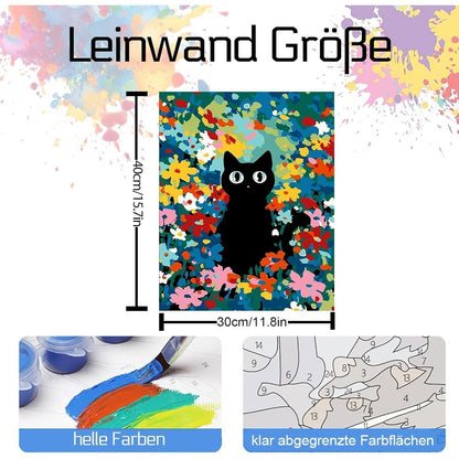 Malen nach Zahlen Katze – DIY Bastelset für Erwachsene