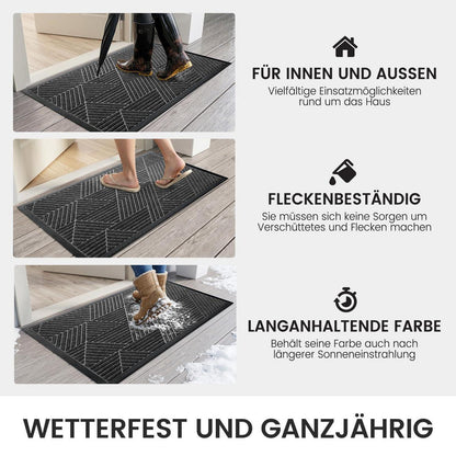 Fußmatte Grau 43x75 cm - Schmutzfangmatte Innen & Außen