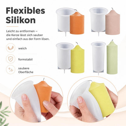 Silikon Kerzenformen Set – 4 Stück für DIY Kerzen & Kunsthandwerk