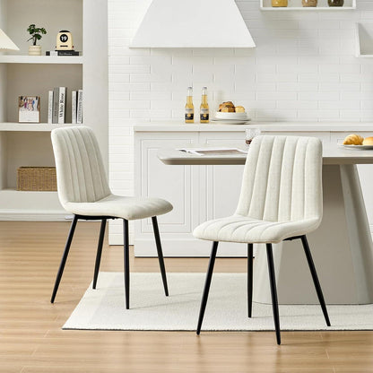 Ergonomische Esszimmerstühle (2er Set, Creme)