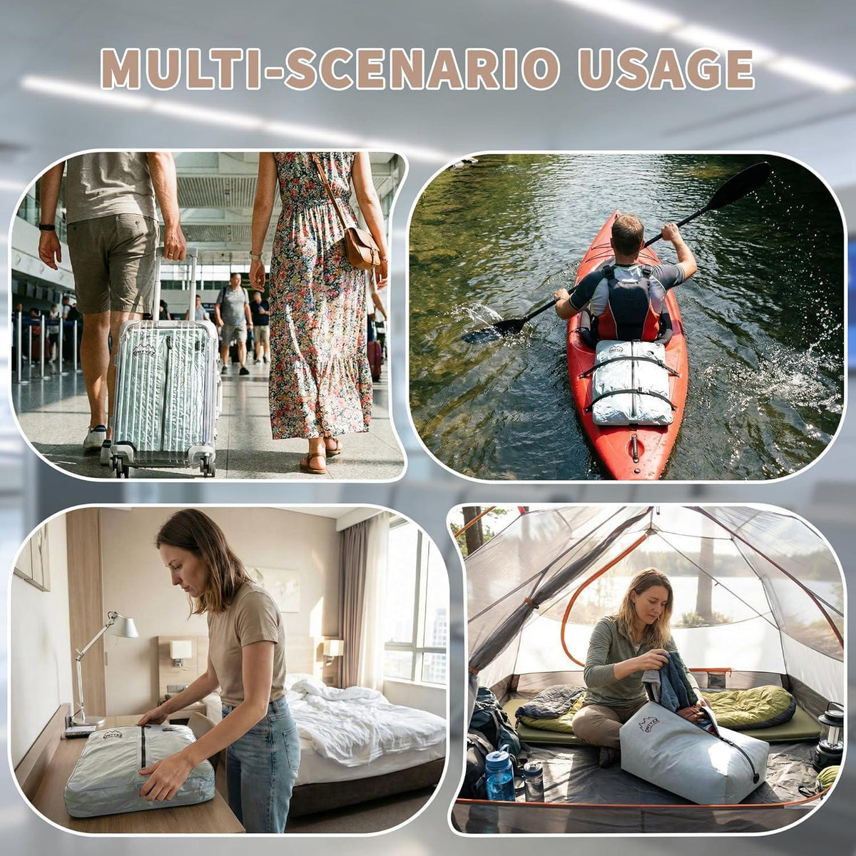 Koffer Organizer Set 4er Packwürfel & Vakuumbeutel TPU Wasserdicht