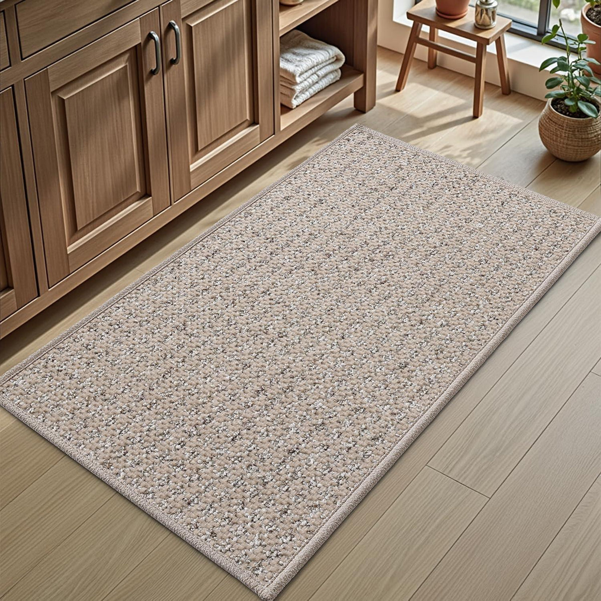 Rutschfeste Badematte 60x90 cm – Saugfähig & Schnelltrocknend Beige