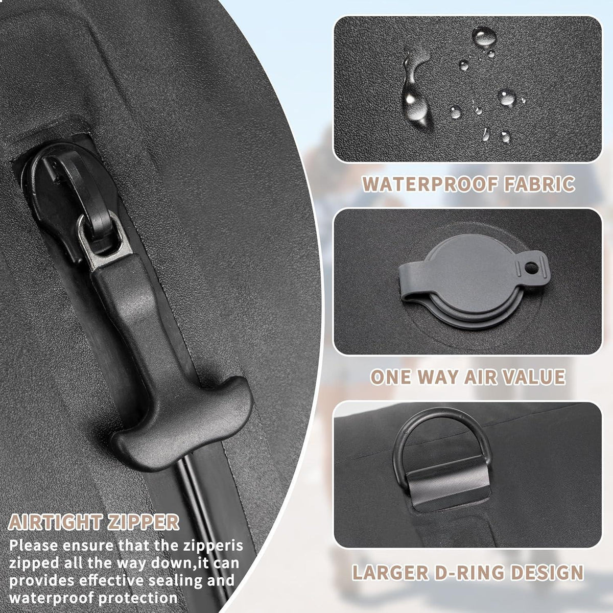 Koffer Organizer Set 4er Packwürfel & Vakuumbeutel Schwarz