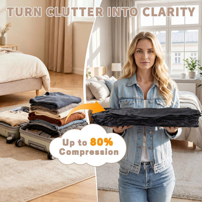 Koffer Organizer Set 4er Packwürfel & Vakuumbeutel Schwarz