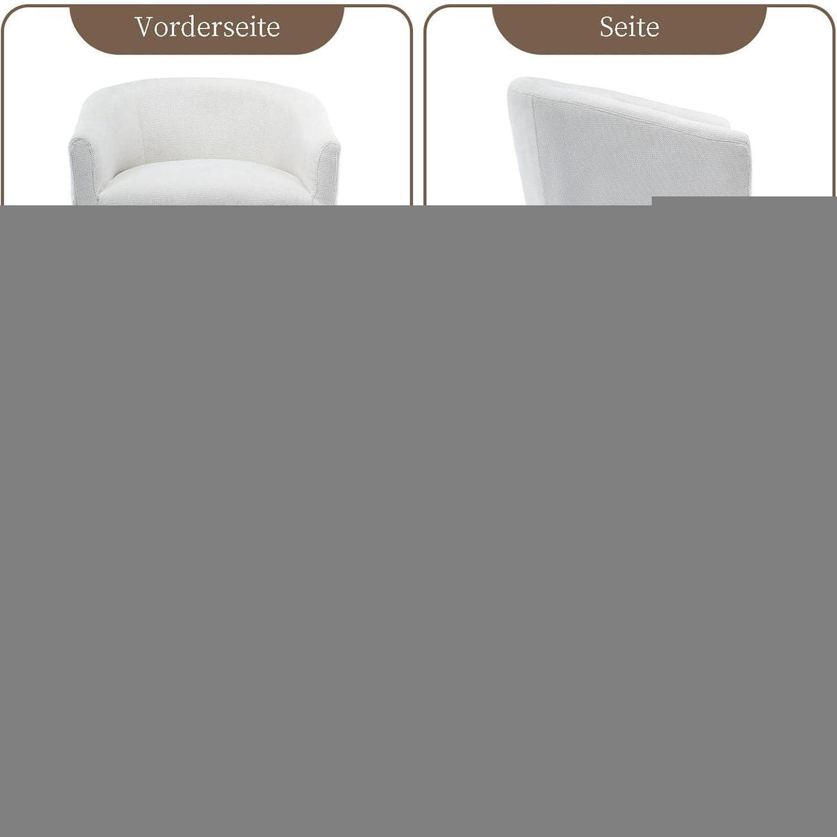 Esszimmerstühle Set 4er mit Armlehnen, Beige Leinenstoff